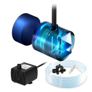 HYDROS Auto Top-Off Kit components: water level sensor, DC micro pump, tubing, and siphon break for aquarium automation.