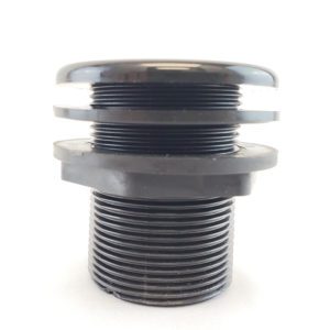 Slip Bulkhead Fitting 2" by Lifegard Aquatics, featuring smooth slip ends, PVC construction, and a complete installation kit