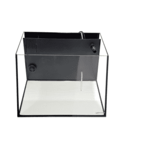 Lifegard Full View 5 Gallon Aquarium with Back-Filter featuring angled front panel, built-in filtration, and Quiet One Pump.
