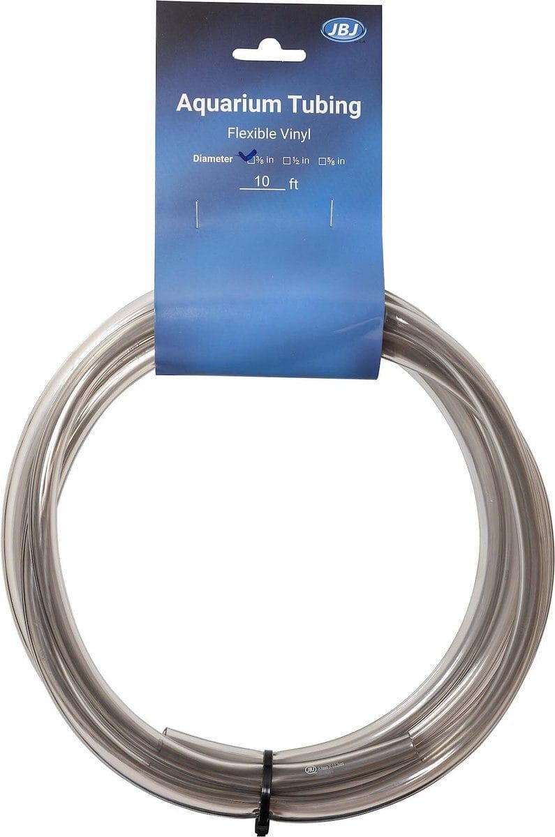 JBJ Aquarium Vinyl Tubing 9mm in tinted design for flexible, algae-resistant aquarium plumbing connections with pumps and filters.