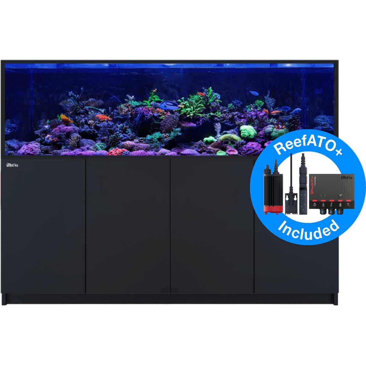 Red Sea Reefer G2+ S 850 Complete System - Black aquarium setup.