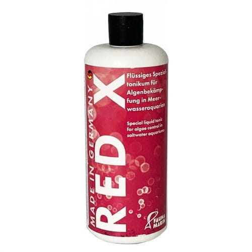 Get rid of parasites and hazardous bugs with Fauna Marin RED X250 ml coral dip and pest treatment - red x water conditioner 500ml.