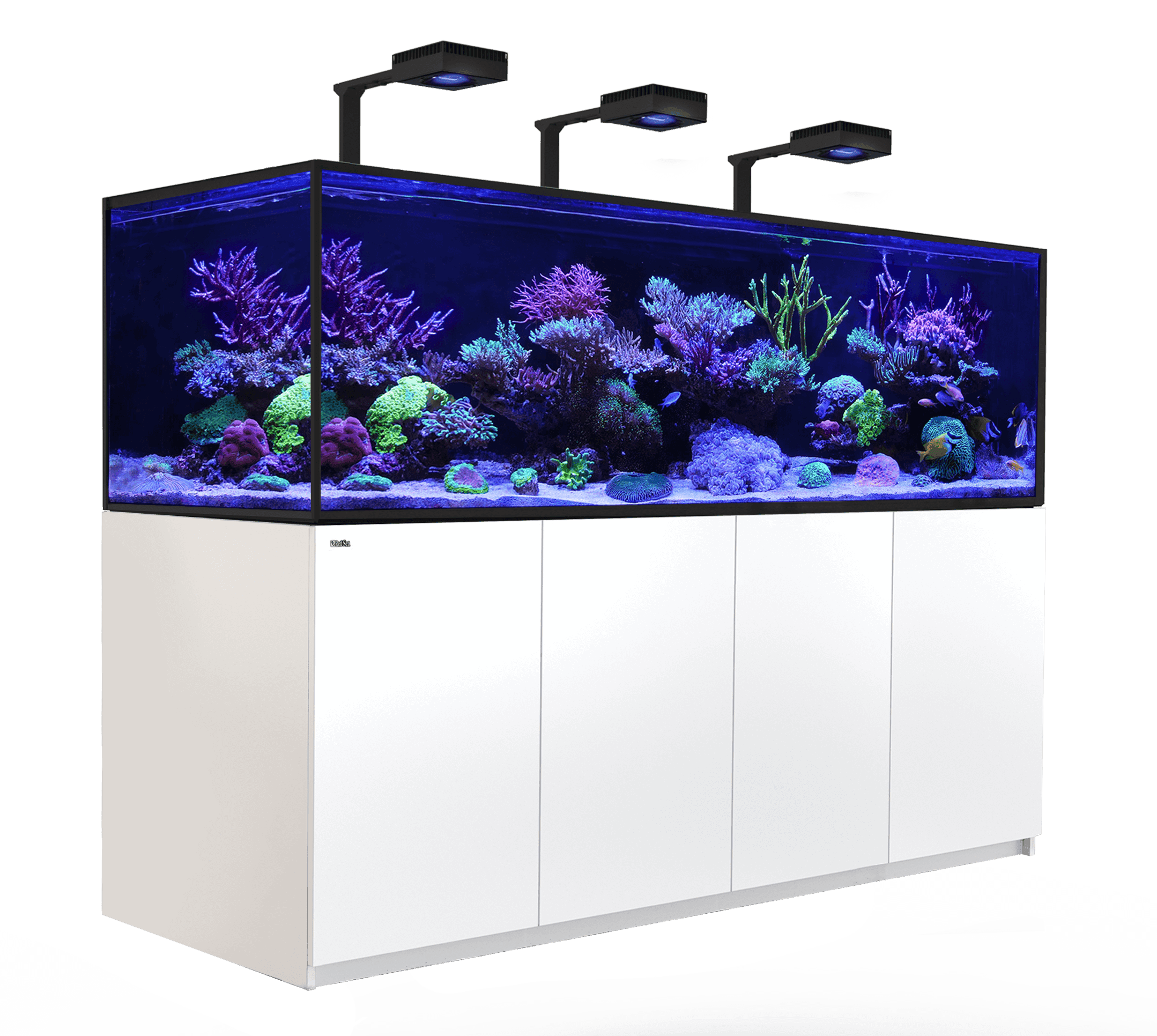 A deluxe REEFER G2+ aquarium system with ReefLED lighting and advanced water management features.