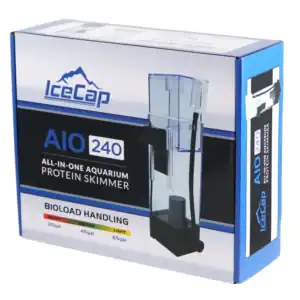 IceCap AIO 240 Protein Skimmer packaging, complete with protein waste removal and compact filtration