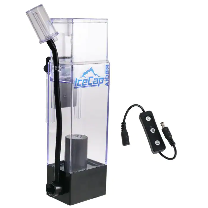 IceCap AIO 120 All-in-One Aquarium Protein Skimmer with square body, adjustable bracket, and DC pump for efficient protein removal.