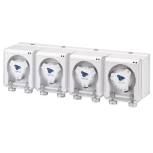 EcoTech Versa Pump 4-Pack with Base Station, precision peristaltic dosing system for aquariums, featuring automated water changes, ATO, and Mobius app control.