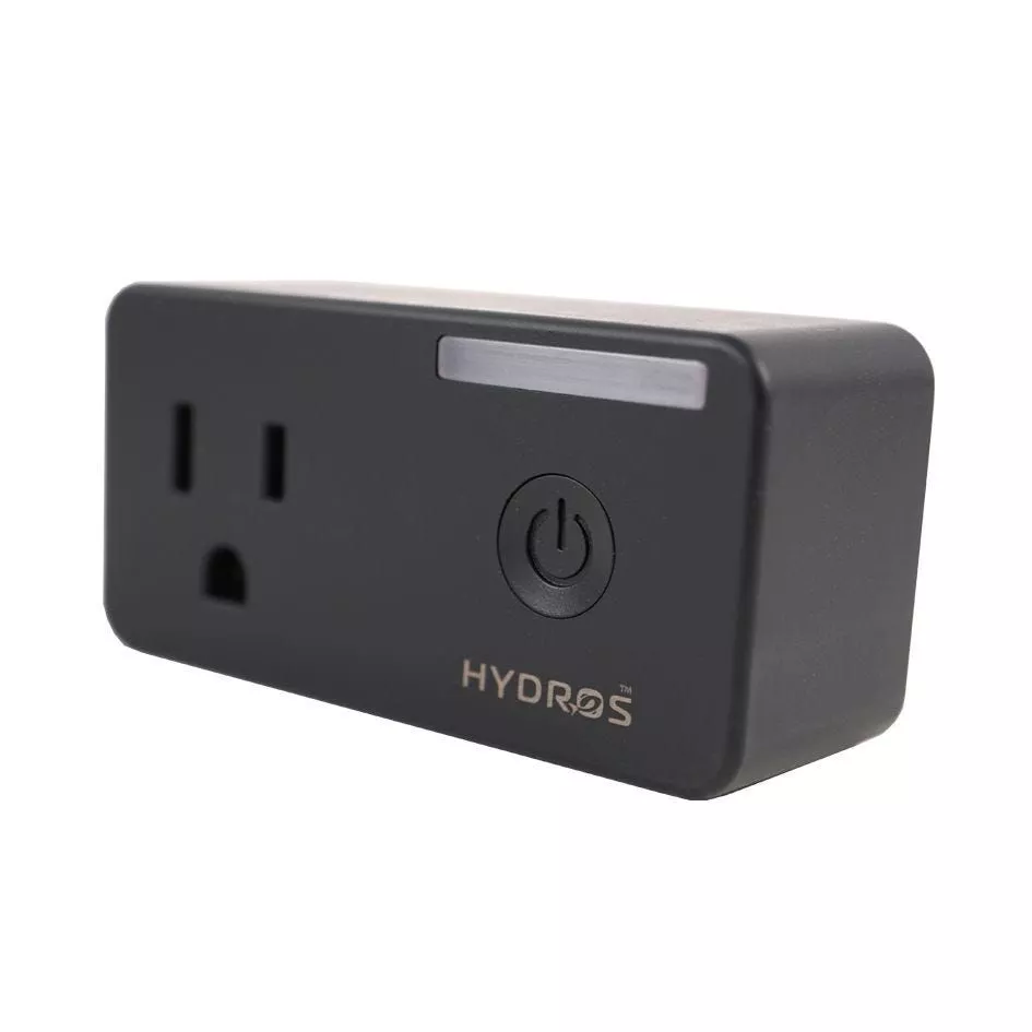 HYDROS Smart WiFi Plug with AC outlet control and wireless connectivity, compatible with the HYDROS app for aquarium automation.