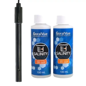 HYDROS Salinity Kit with K-10 Conductivity probe and calibration solutions for accurate salinity monitoring in aquariums.