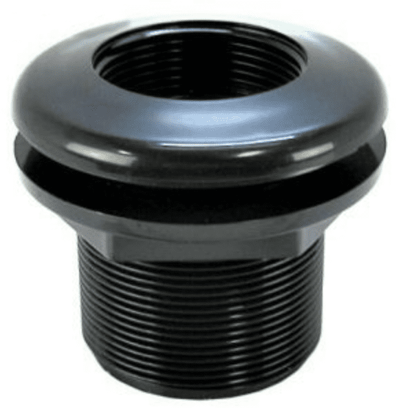 Lifegard FPT x Slip Bulkhead Fitting 1 1/2" with heavy-duty PVC construction, gasket, and secure aquatic plumbing features.