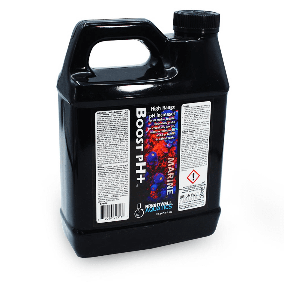 Brightwell Aquatics Boost pH+ 2L aquarium supplement bottle for pH stability in aquariums
