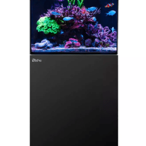 MAX Nano G2 XL Complete System Aquarium with Black Cabinet featuring ReefLED lighting, advanced filtration, and a compact design.