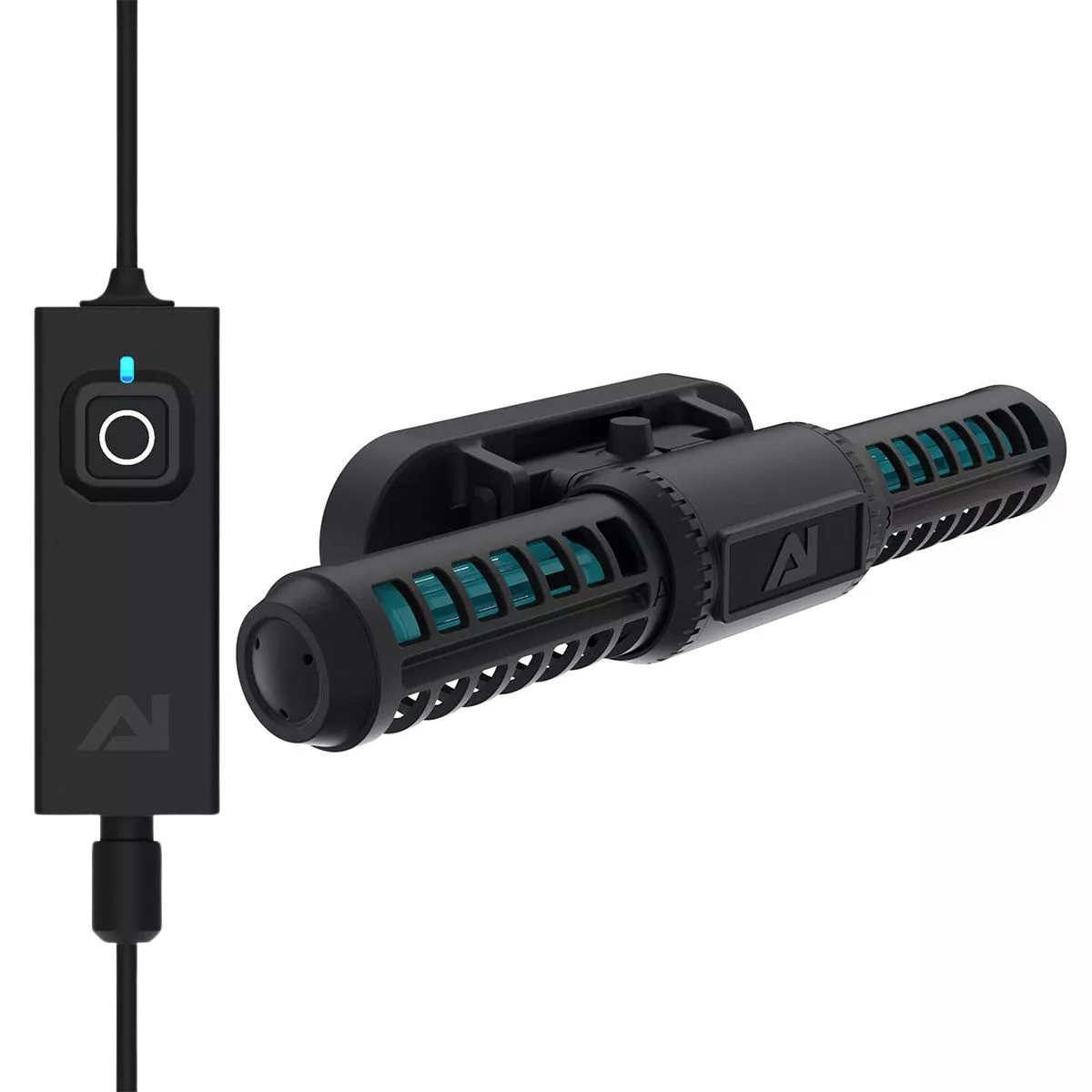 Aquaillumination Orbit 2 wavemaker aquarium pump shown that creates tidal flow for tank water circulation
