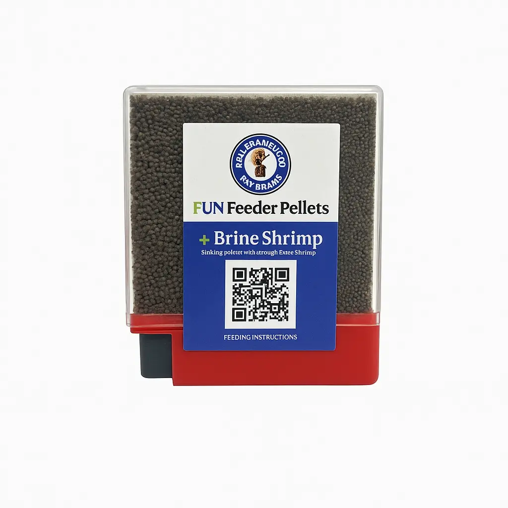 San Francisco Bay Brand Brine Shrimp Feeder Pellets, portion-controlled feeding, in a easy pocket-sized, easy-dispense container.