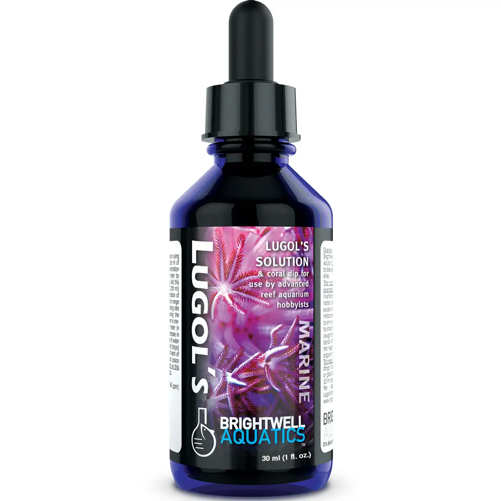Brightwell Aquatics Lugol’s Solution 30ml iodine supplement for reef tank coral health and coloration