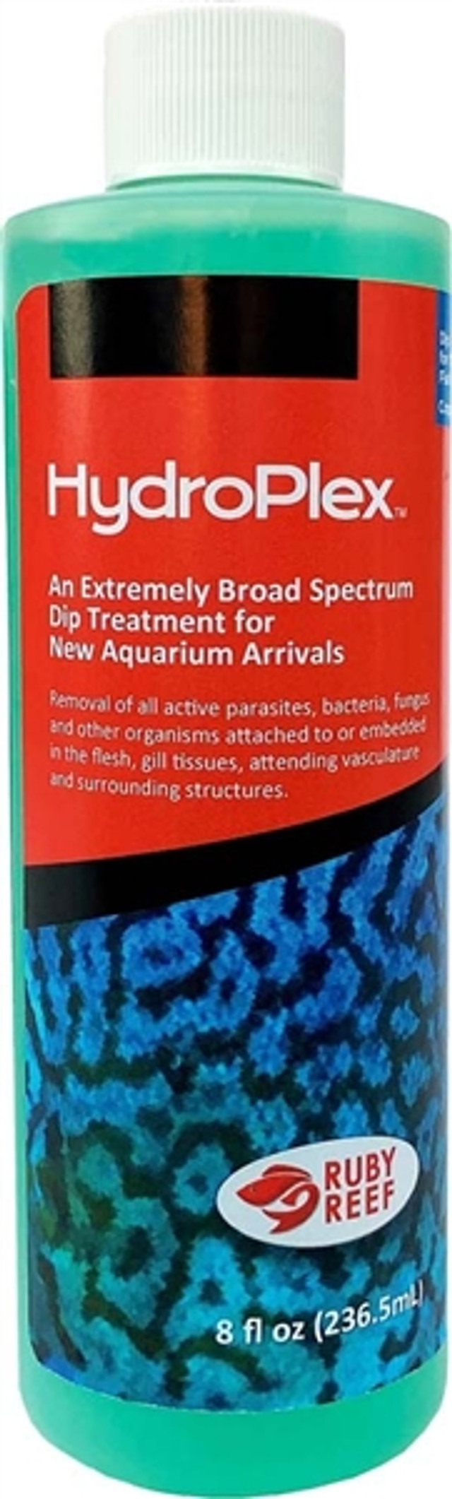 Ruby Reef HydroPlex 8 oz dip treatment for new aquarium fish during acclimation or quarantine