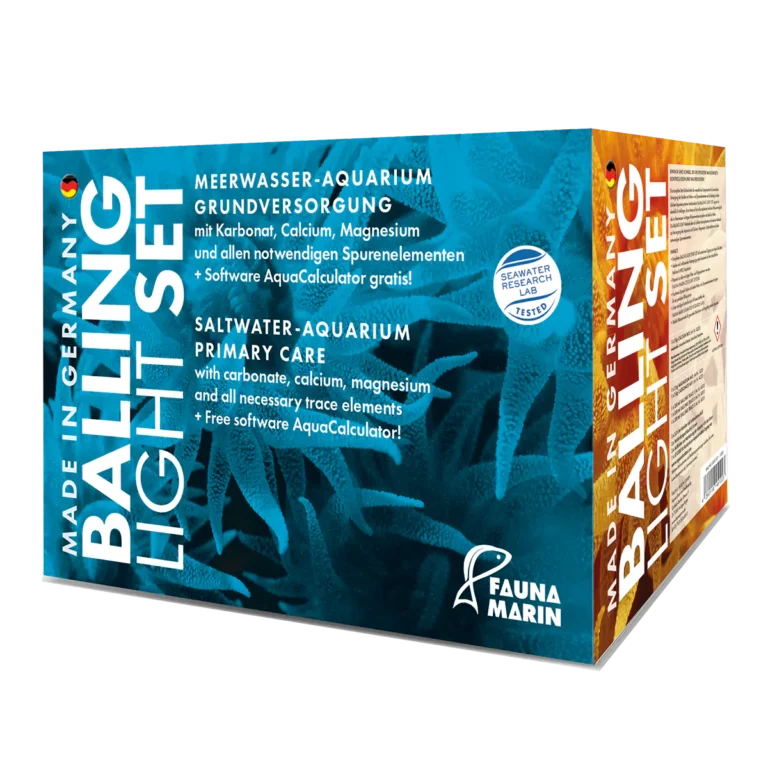 Fauna Marin Balling Light Set reef aquarium mineral dosing kit with calcium, magnesium, and KH supplements.