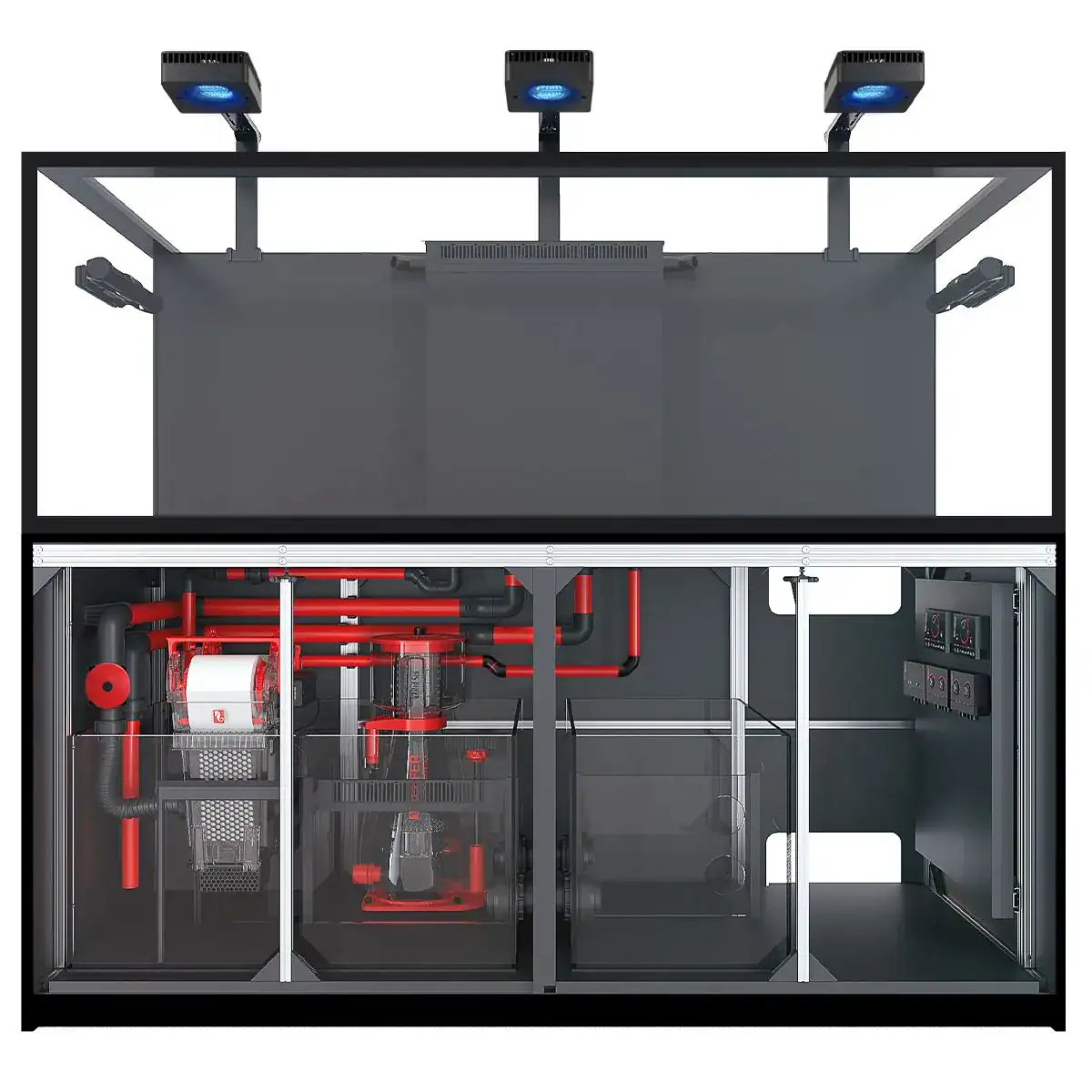 REEFER MAX S-850 G3 White reef aquarium by Red Sea with ReefLED lighting and ReefATO+ automation for advanced saltwater coral systems.