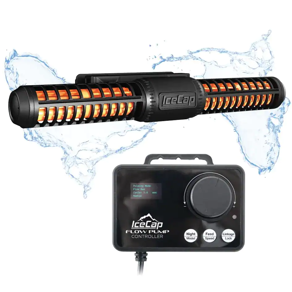 IceCap 2K Gyre Flow Pump for reef tanks providing cross-flow circulation and balanced wave patterns