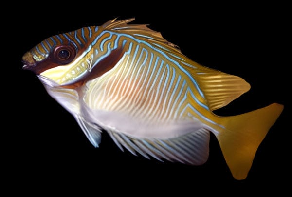 Scribbled Rabbit Fish - Siganus virgatus